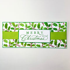 TCW6017 Layered Holly Leaves Slimline Stencil