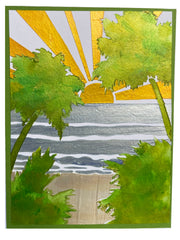 TCW6066 Layered A2 Tropical Sunset Stencil