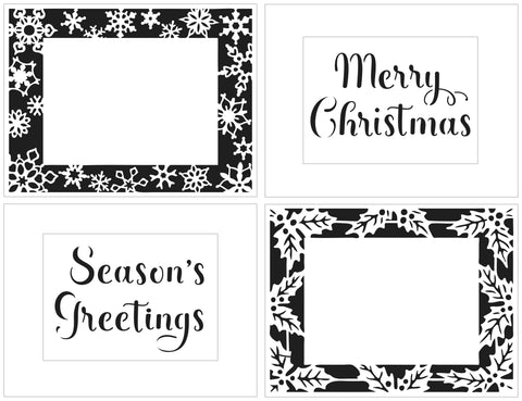 TCW6047 Layered A2 Holly Snowflake Frames Stencil