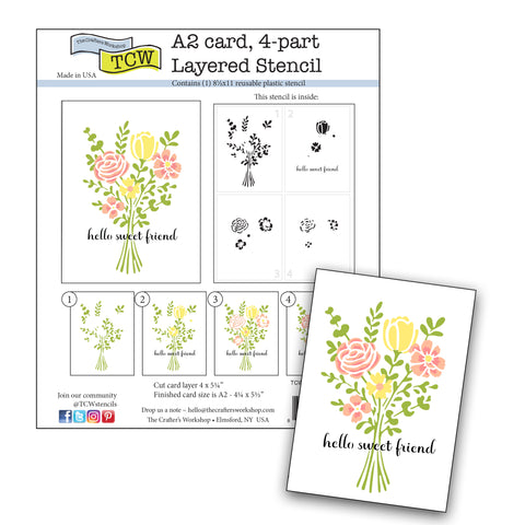 TCW6062 Layered A2 Floral Bouquet Stencil