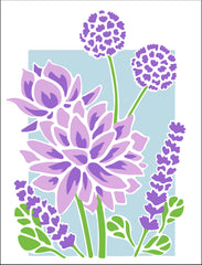 TCW6065 Layered A2 Lotus Bouquet Stencil