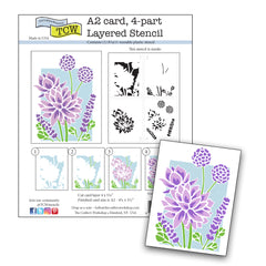 TCW6065 Layered A2 Lotus Bouquet Stencil