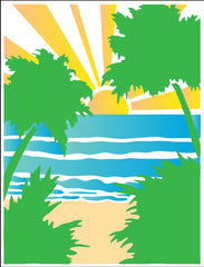 TCW6066 Layered A2 Tropical Sunset Stencil