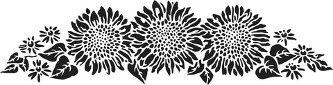 TCW2198 Sunflower Spray Sign Stencil 16½" x 6"