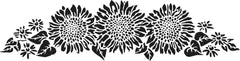 TCW2198 Sunflower Spray Sign Stencil 16½" x 6"