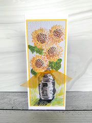 TCW2333 Slimline Stencil Sunflowers in Milk Pail