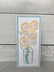 TCW2333 Slimline Stencil Sunflowers in Milk Pail