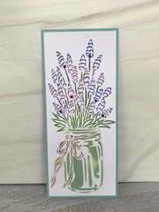 TCW2335 Slimline Stencil Lavender in Jar