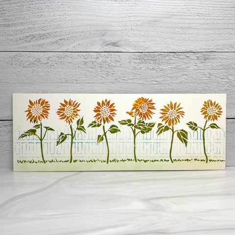 TCW2405 Sunflower Row Sign Stencil 16½" x 6"