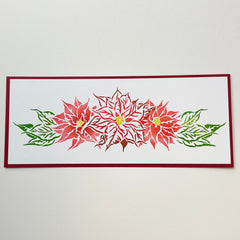 TCW6008 Poinsettia Spray Layered Slimline Stencil