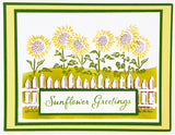 TCW6019 Fenced Sunflowers Layered A2 Stencil