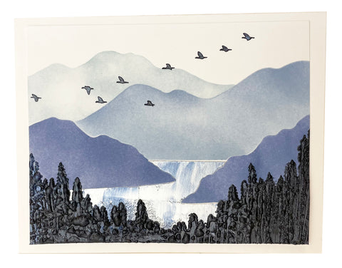 TCW6026 Layered Mountain Scene A2 Stencil