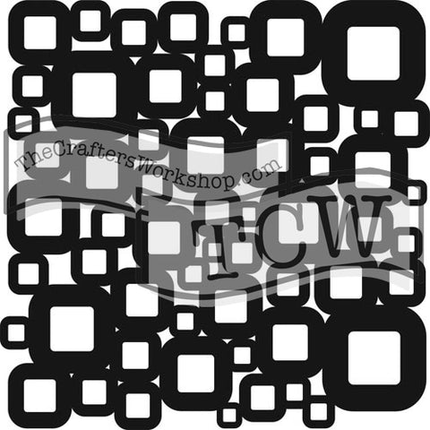 TCW154 Retro Squares Stencil