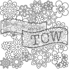 TCW176 Gathered Flowers Stencil