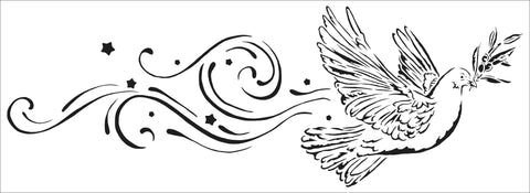 TCW2196 Peace Dove Sign Stencil