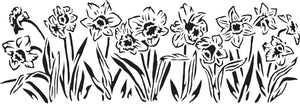 TCW2199 Daffodils Sign Stencil 16½" x 6"