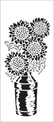 TCW2333 Slimline Stencil Sunflowers in Milk Pail