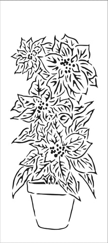 TCW2344 Potted Poinsettia Slimline Stencil