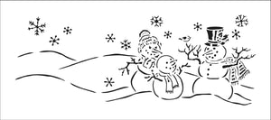 TCW2348 Snowman Family Slimline Stencil