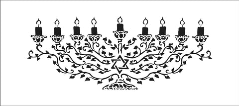 TCW2352 Menorah Slimline Stencil