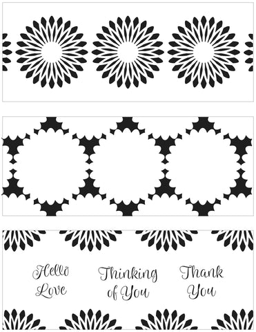 TCW6015 Triple Flowers Layered Slimline Stencil