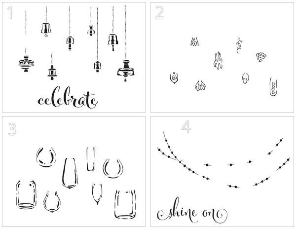TCW6021 Celebration Lights Layered A2 Stencil