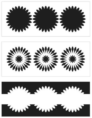 TCW6023 Triple Daisies Layered Slimline Stencil