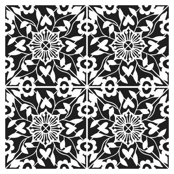 TCW990 Stencil Flourish Tile